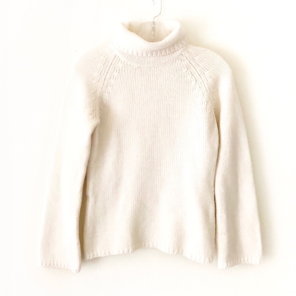 LOFT wool blend roll neck chunky knit sweater